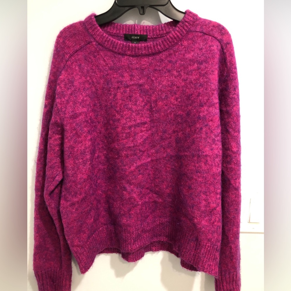 J. Crew Alpaca Merino Wool Blend Magenta Crewneck Sweater Women Size Small